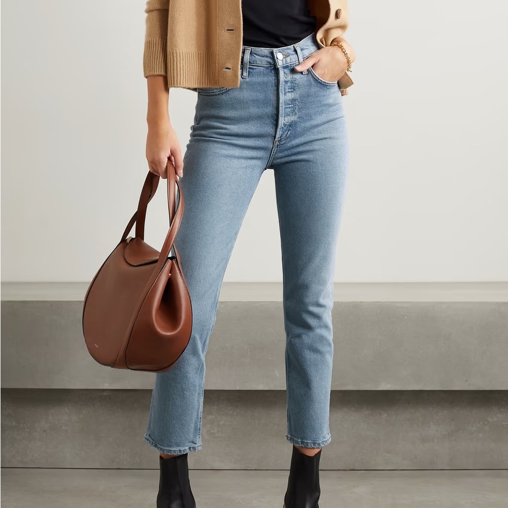 Agolde Riley Cropped High-Rise Straight Leg Jean